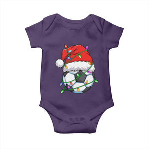 Soccer Christmas Baby Onesie Santa Hat Sports Xmas Pajamas TS10 Purple Print Your Wear