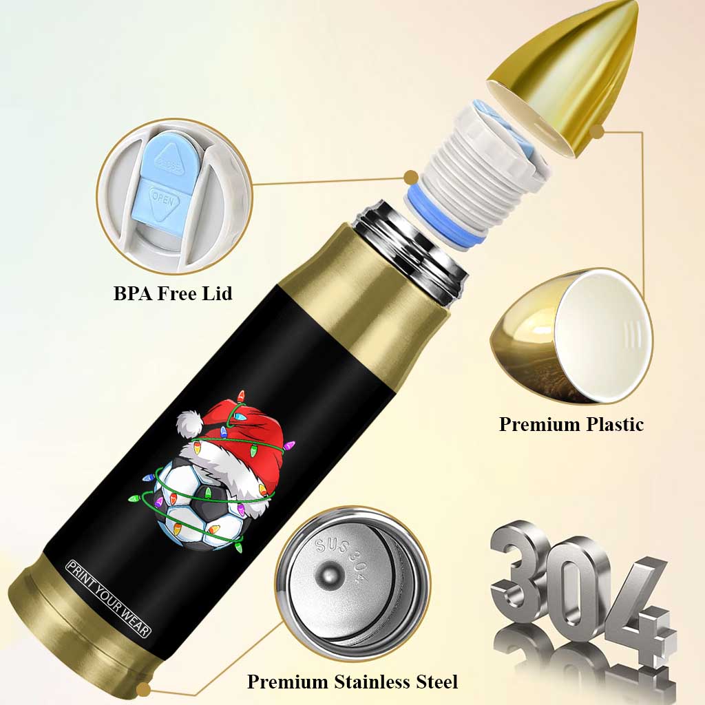 Soccer Christmas Bullet Tumbler Santa Hat Sports Xmas Pajamas TS10 Print Your Wear