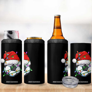 Soccer Christmas 4 in 1 Can Cooler Tumbler Santa Hat Sports Xmas Pajamas TS10 Print Your Wear