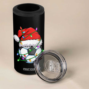 Soccer Christmas 4 in 1 Can Cooler Tumbler Santa Hat Sports Xmas Pajamas TS10 Print Your Wear