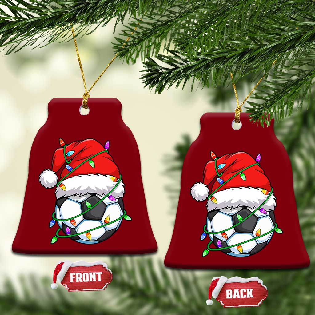 Soccer Christmas Ceramic Ornament Santa Hat Sports Xmas Pajamas TS10 Print Your Wear