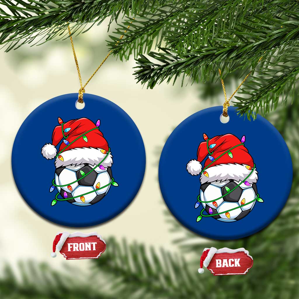 Soccer Christmas Ceramic Ornament Santa Hat Sports Xmas Pajamas TS10 1pc Blue Print Your Wear