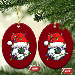 Soccer Christmas Ceramic Ornament Santa Hat Sports Xmas Pajamas TS10 Print Your Wear