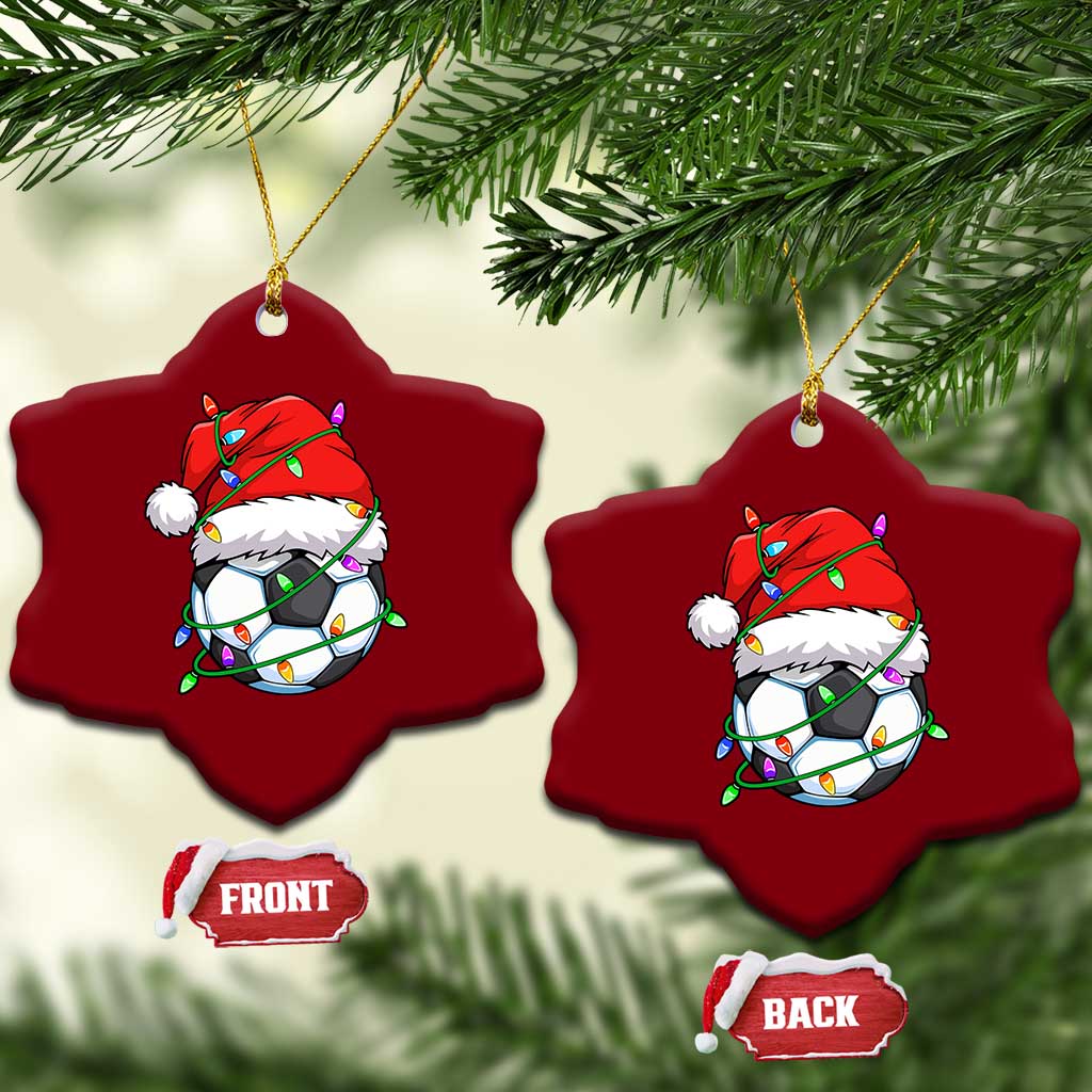 Soccer Christmas Ceramic Ornament Santa Hat Sports Xmas Pajamas TS10 Print Your Wear