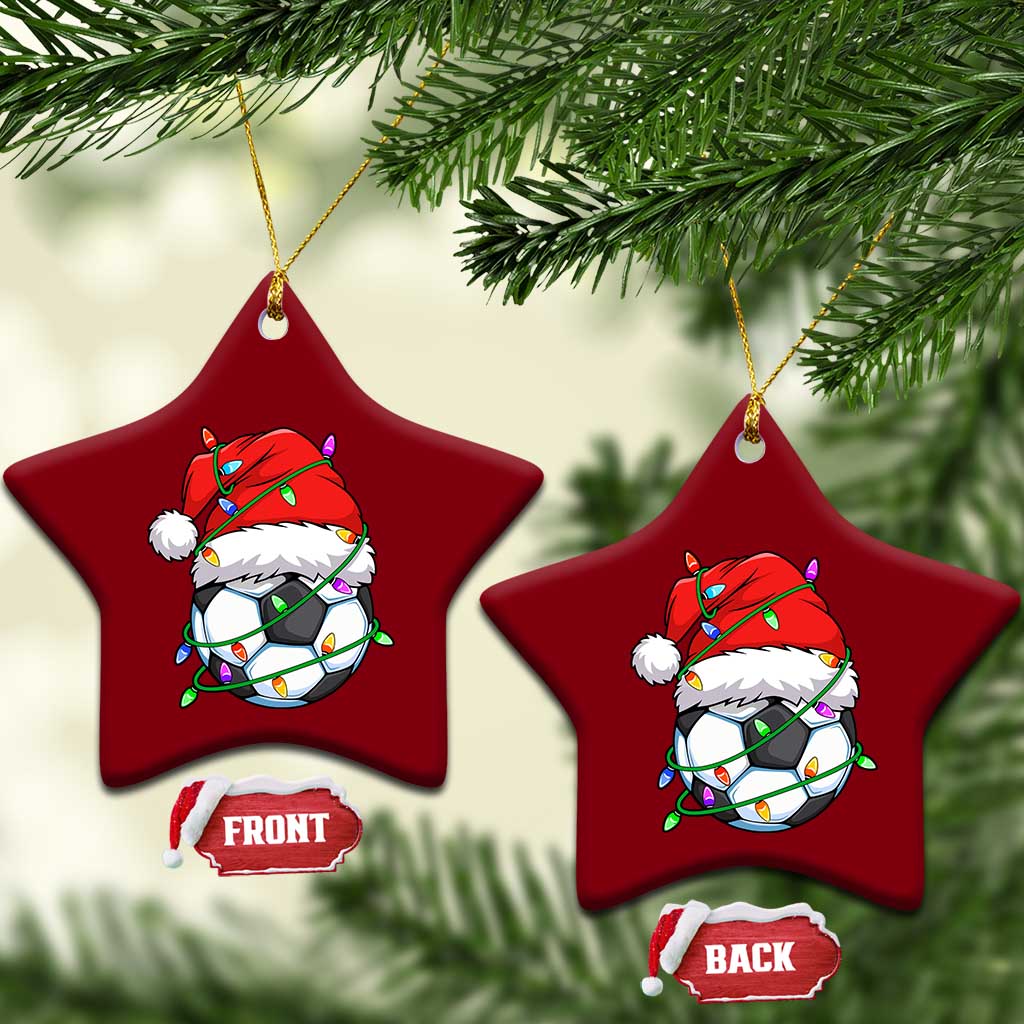 Soccer Christmas Ceramic Ornament Santa Hat Sports Xmas Pajamas TS10 Print Your Wear
