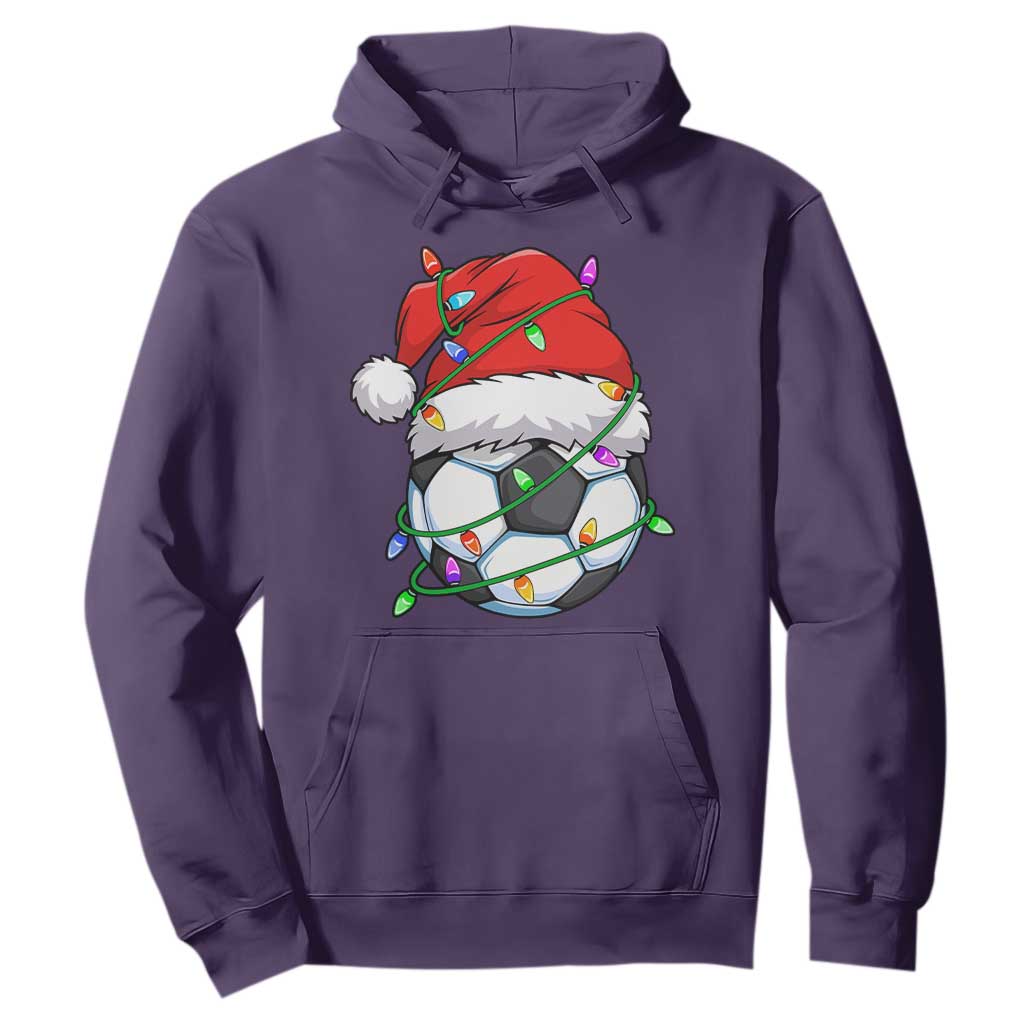 Soccer Christmas Hoodie Santa Hat Sports Xmas Pajamas TS10 Purple Print Your Wear