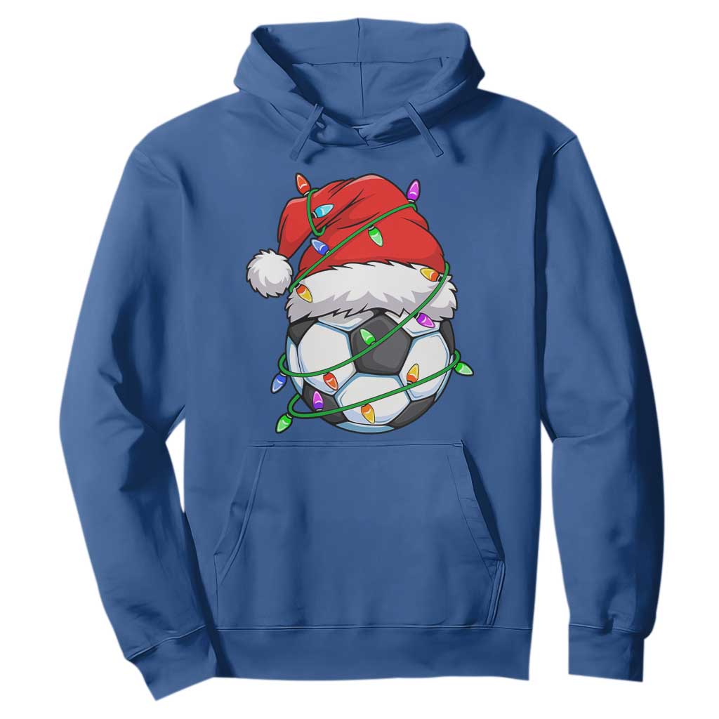 Soccer Christmas Hoodie Santa Hat Sports Xmas Pajamas TS10 Royal Blue Print Your Wear