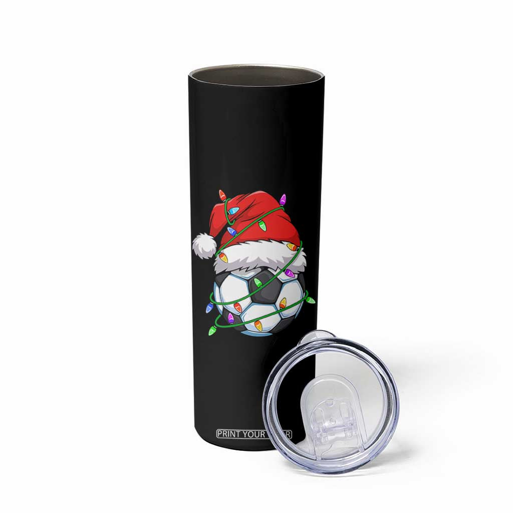 Soccer Christmas Skinny Tumbler Santa Hat Sports Xmas Pajamas TS10 Print Your Wear