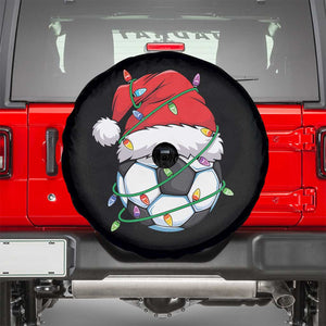 Soccer Christmas Spare Tire Cover Santa Hat Sports Xmas Pajamas TS10 Black Print Your Wear
