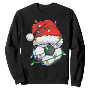 Soccer Christmas Sweatshirt Santa Hat Sports Xmas Pajamas TS10 Black Print Your Wear