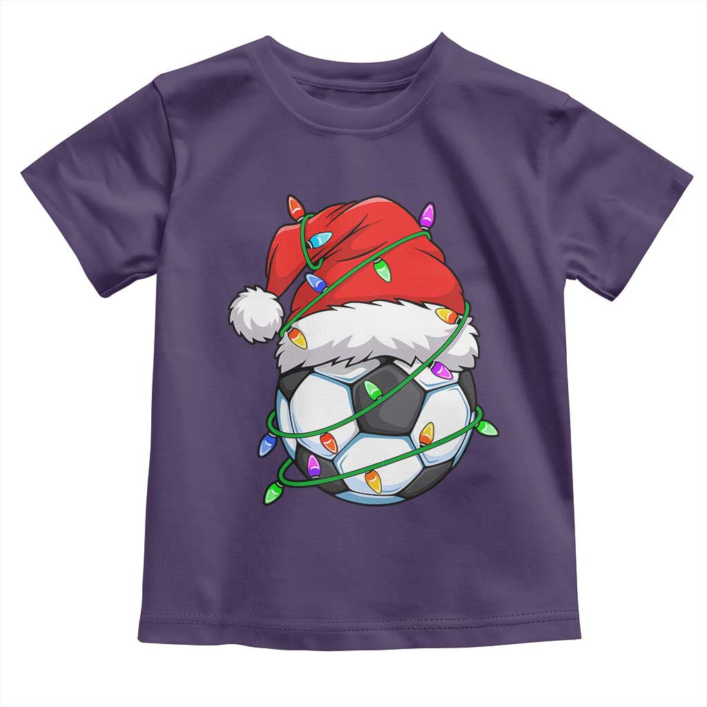 Soccer Christmas Toddler T Shirt Santa Hat Sports Xmas Pajamas TS10 Purple Print Your Wear