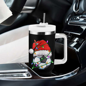Soccer Christmas Tumbler With Handle Santa Hat Sports Xmas Pajamas TS10 Print Your Wear