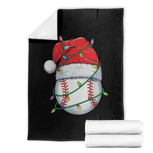 Christmas Baseball Throw Blanket Santa Hat Sports Men Boys Xmas Pajamas TS10 Black Print Your Wear
