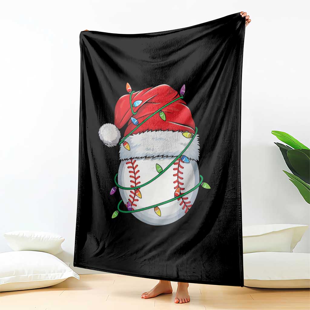 Christmas Baseball Throw Blanket Santa Hat Sports Men Boys Xmas Pajamas TS10 Print Your Wear