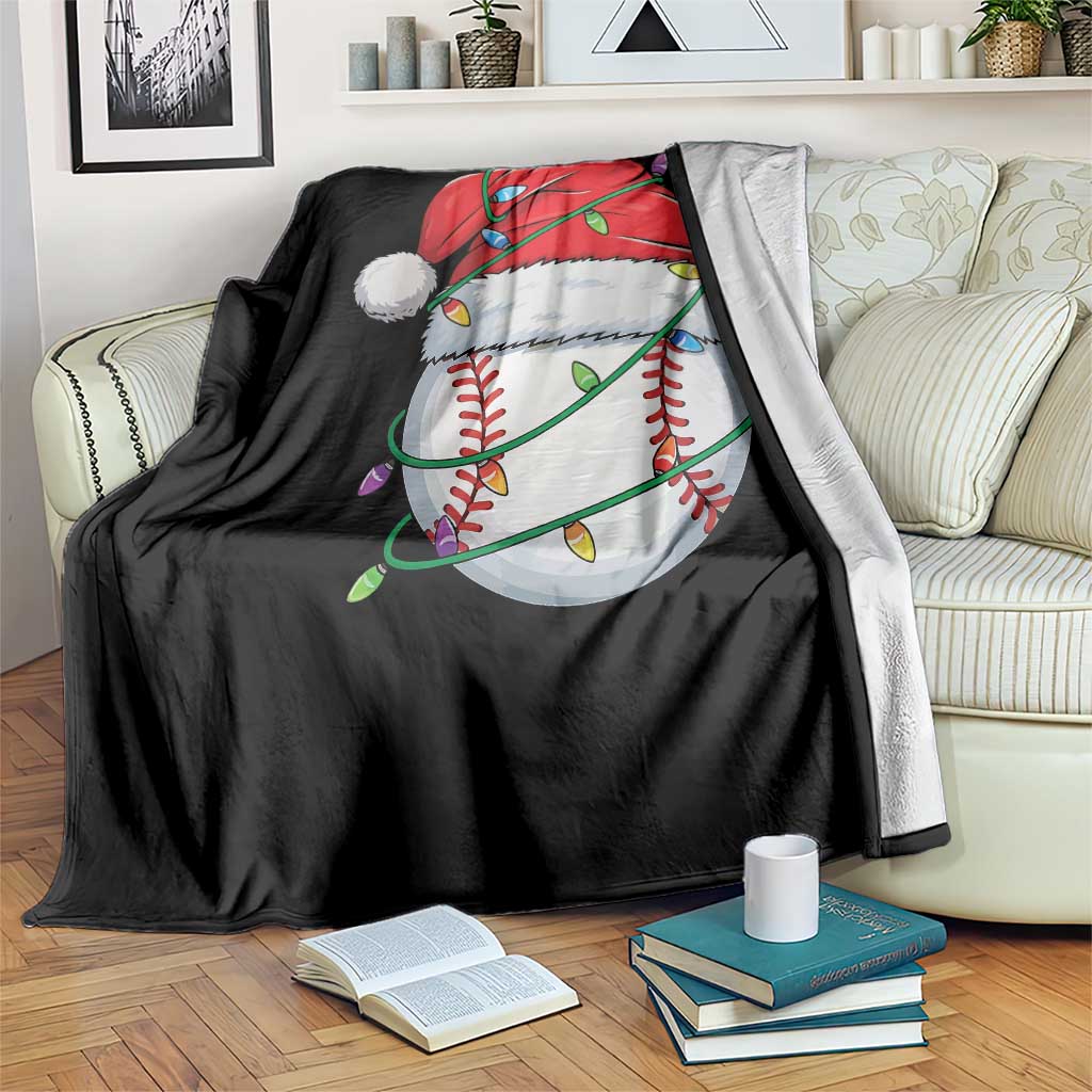 Christmas Baseball Throw Blanket Santa Hat Sports Men Boys Xmas Pajamas TS10 Print Your Wear