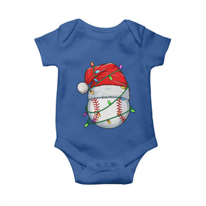 Christmas Baseball Baby Onesie Santa Hat Sports Men Boys Xmas Pajamas TS10 Royal Blue Print Your Wear