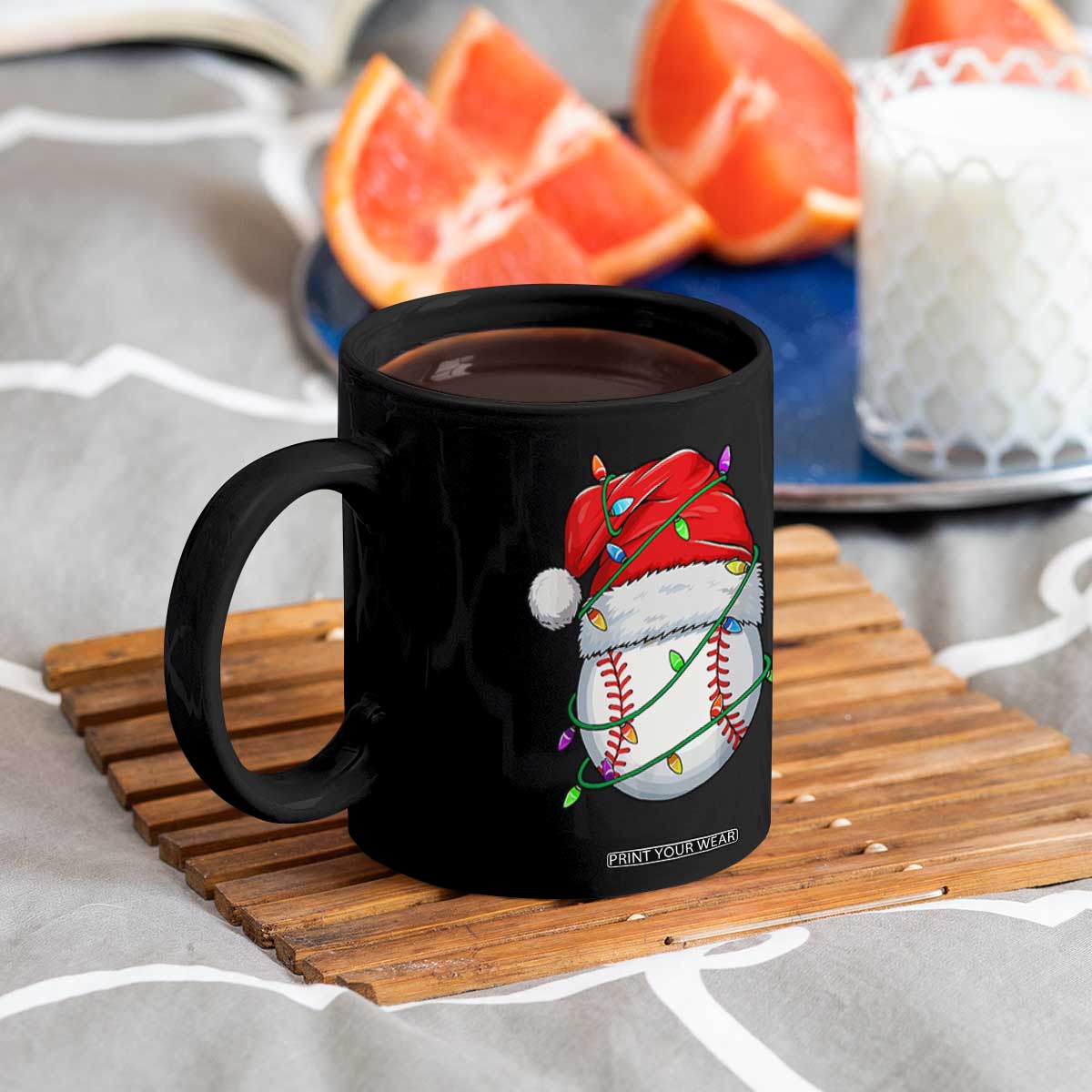 Christmas Baseball Coffee Mug Santa Hat Sports Men Boys Xmas Pajamas TS10 Print Your Wear