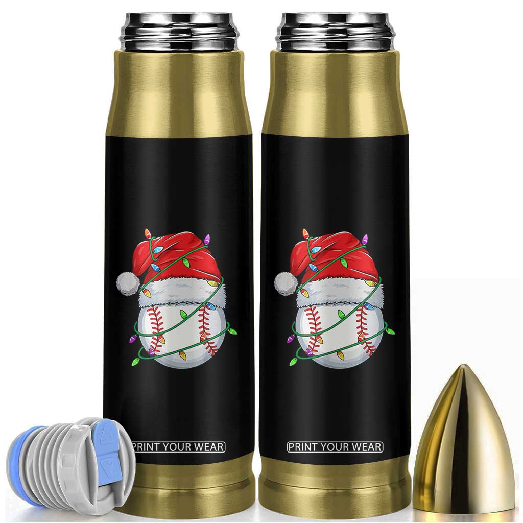 Christmas Baseball Bullet Tumbler Santa Hat Sports Men Boys Xmas Pajamas TS10 Black Print Your Wear