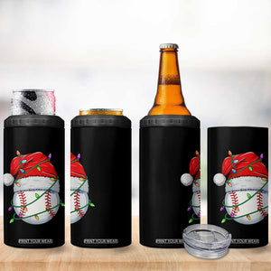 Christmas Baseball 4 in 1 Can Cooler Tumbler Santa Hat Sports Men Boys Xmas Pajamas TS10 Print Your Wear