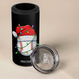Christmas Baseball 4 in 1 Can Cooler Tumbler Santa Hat Sports Men Boys Xmas Pajamas TS10 Print Your Wear