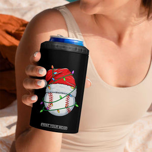 Christmas Baseball 4 in 1 Can Cooler Tumbler Santa Hat Sports Men Boys Xmas Pajamas TS10 Print Your Wear