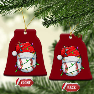 Christmas Baseball Ceramic Ornament Santa Hat Sports Men Boys Xmas Pajamas TS10 Print Your Wear