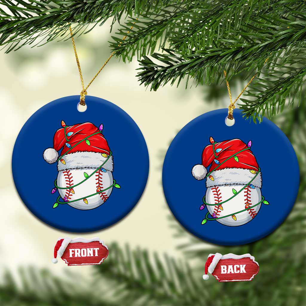Christmas Baseball Ceramic Ornament Santa Hat Sports Men Boys Xmas Pajamas TS10 1pc Blue Print Your Wear