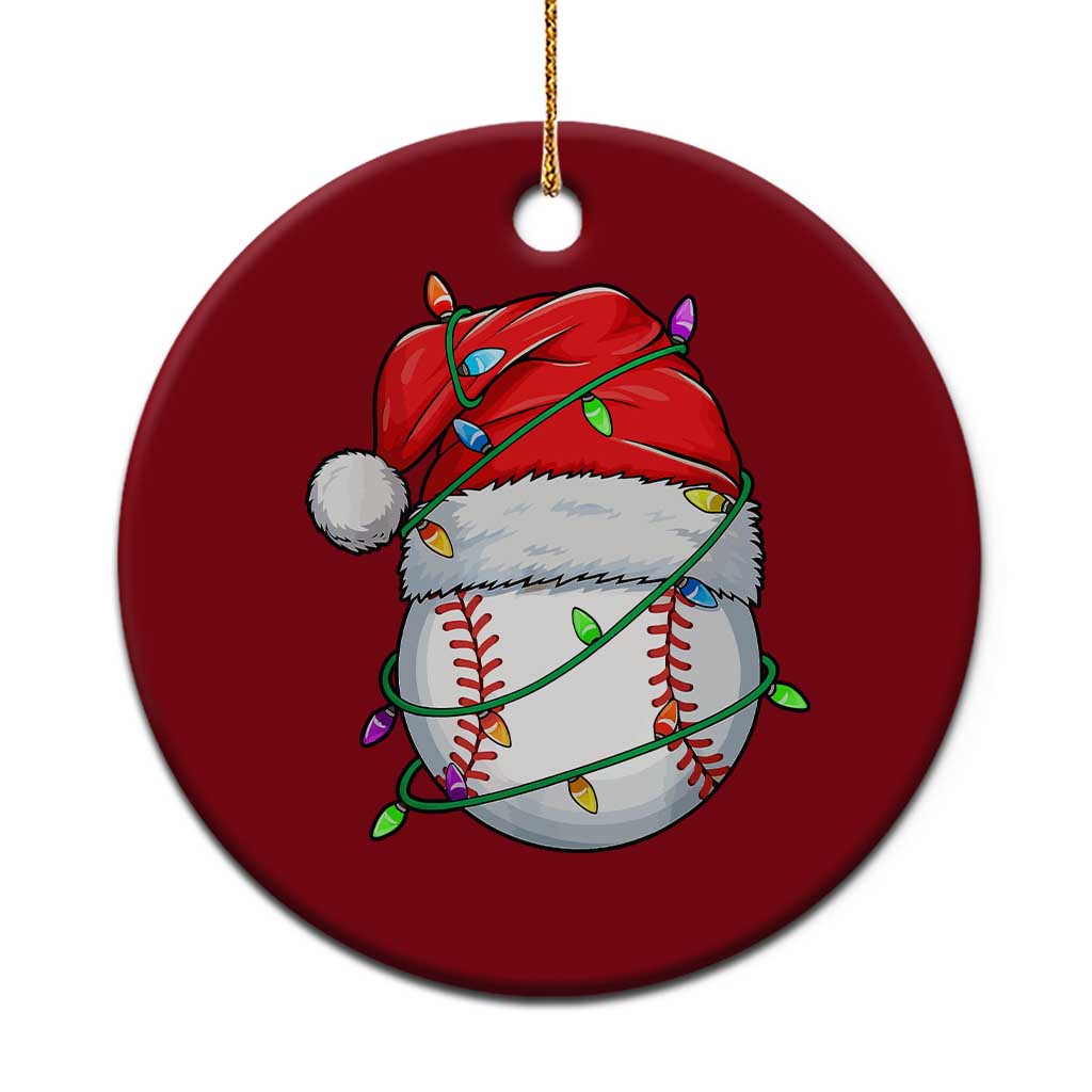 Christmas Baseball Ceramic Ornament Santa Hat Sports Men Boys Xmas Pajamas TS10 1pc Red Print Your Wear