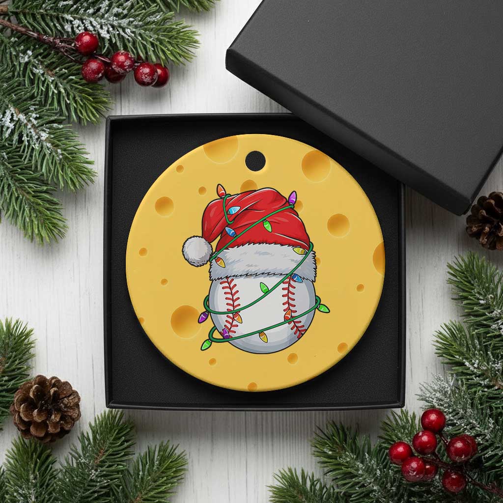 Christmas Baseball Ceramic Ornament Santa Hat Sports Men Boys Xmas Pajamas TS10 1pc Yellow Cheese Print Your Wear