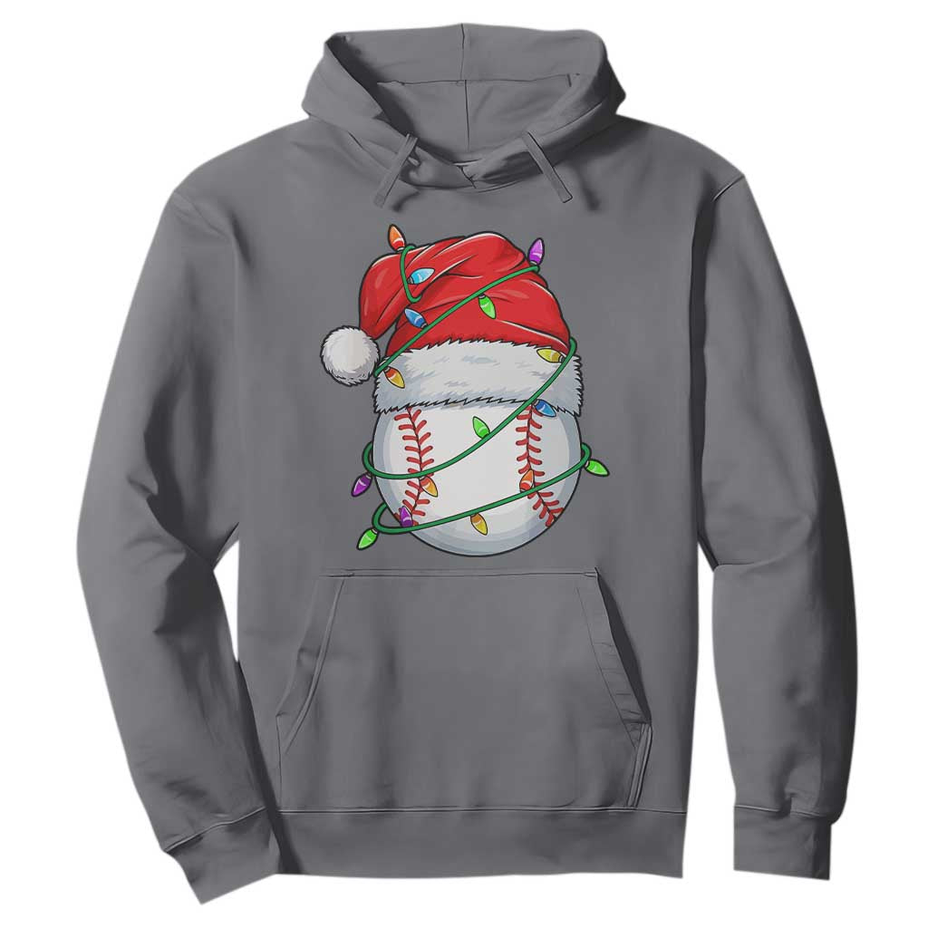 Christmas Baseball Hoodie Santa Hat Sports Men Boys Xmas Pajamas TS10 Charcoal Print Your Wear