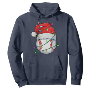 Christmas Baseball Hoodie Santa Hat Sports Men Boys Xmas Pajamas TS10 Navy Print Your Wear
