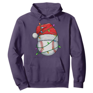 Christmas Baseball Hoodie Santa Hat Sports Men Boys Xmas Pajamas TS10 Purple Print Your Wear