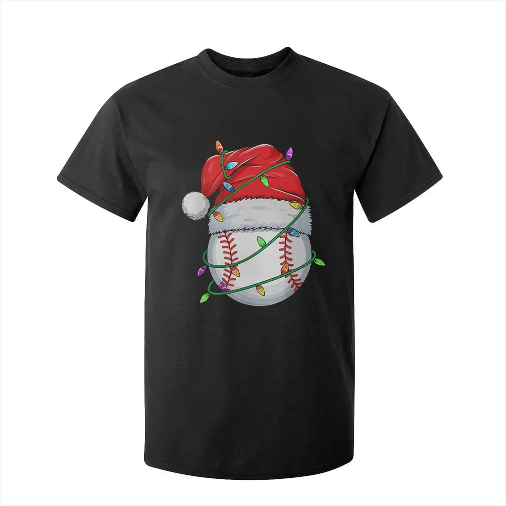 Christmas Baseball T Shirt For Kid Santa Hat Sports Men Boys Xmas Pajamas TS10 Black Print Your Wear