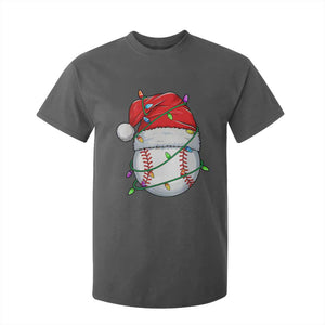 Christmas Baseball T Shirt For Kid Santa Hat Sports Men Boys Xmas Pajamas TS10 Dark Heather Print Your Wear