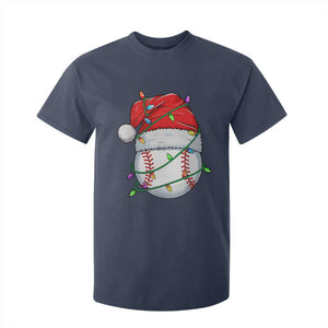 Christmas Baseball T Shirt For Kid Santa Hat Sports Men Boys Xmas Pajamas TS10 Navy Print Your Wear