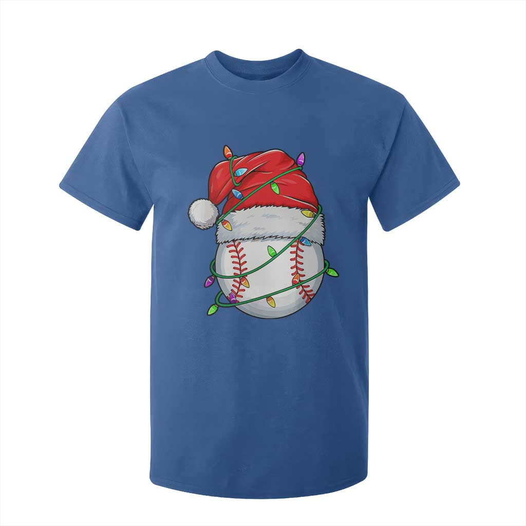 Christmas Baseball T Shirt For Kid Santa Hat Sports Men Boys Xmas Pajamas TS10 Royal Blue Print Your Wear