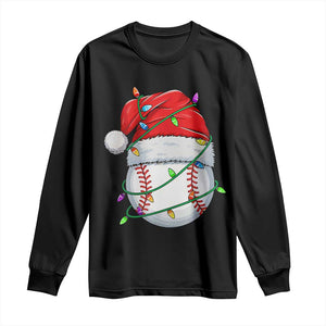 Christmas Baseball Long Sleeve Shirt Santa Hat Sports Men Boys Xmas Pajamas TS10 Black Print Your Wear