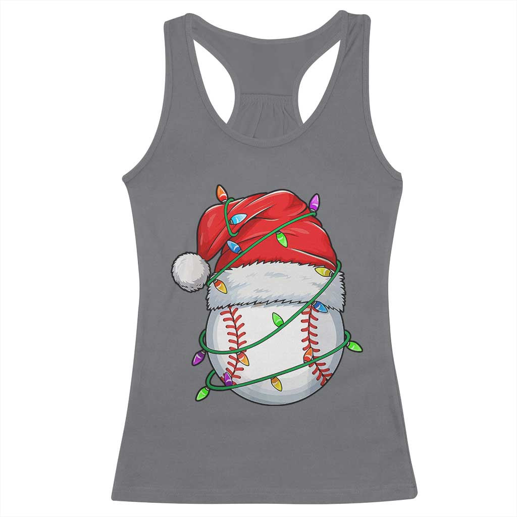 Christmas Baseball Racerback Tank Top Santa Hat Sports Men Boys Xmas Pajamas TS10 Charcoal Print Your Wear