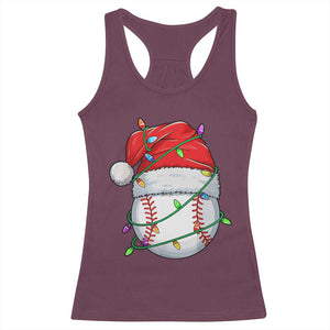 Christmas Baseball Racerback Tank Top Santa Hat Sports Men Boys Xmas Pajamas TS10 Maroon Print Your Wear