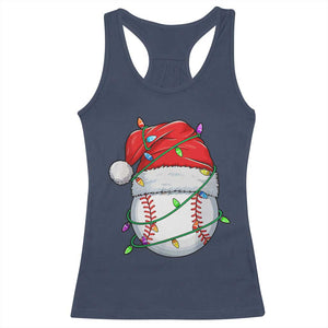 Christmas Baseball Racerback Tank Top Santa Hat Sports Men Boys Xmas Pajamas TS10 Navy Print Your Wear