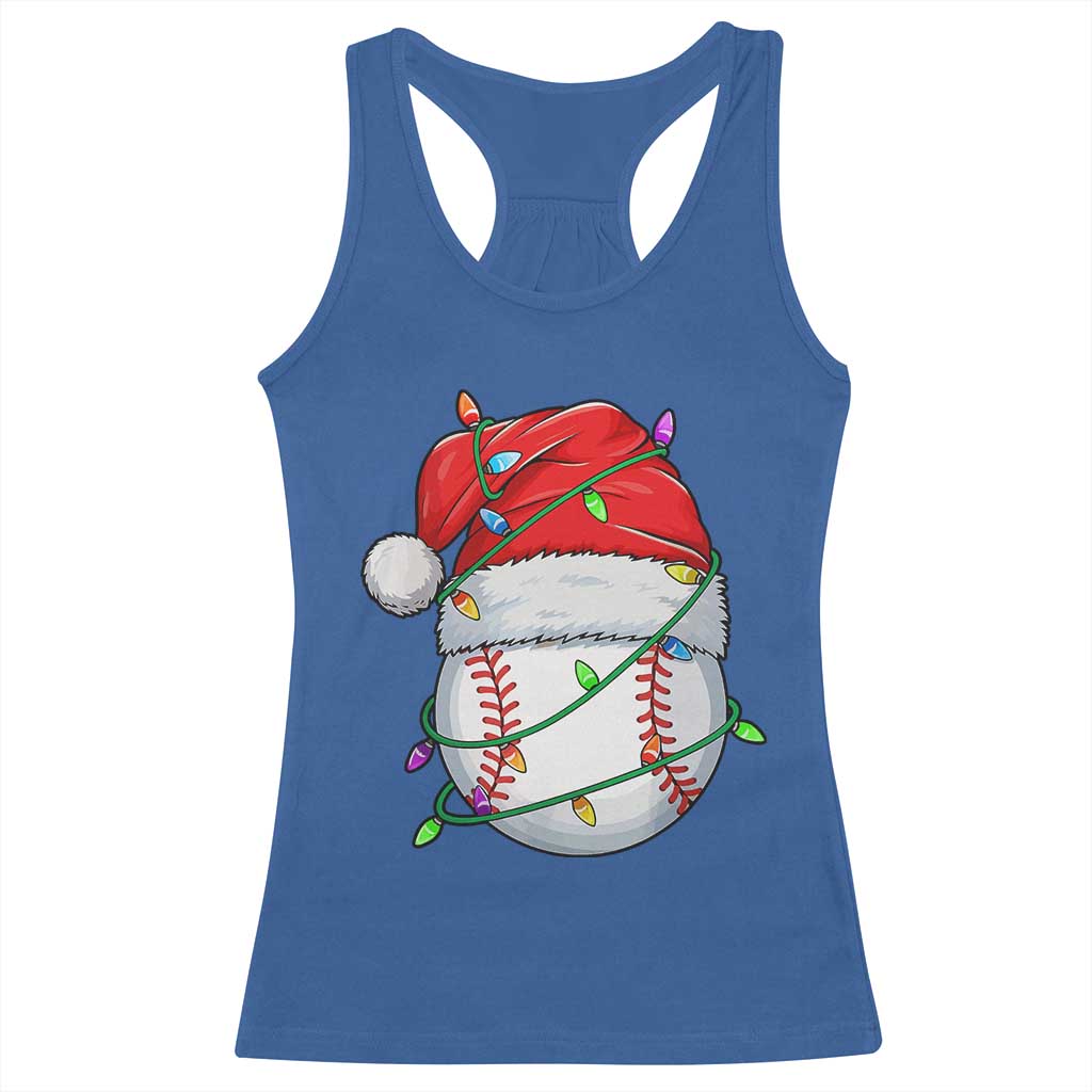 Christmas Baseball Racerback Tank Top Santa Hat Sports Men Boys Xmas Pajamas TS10 Royal Blue Print Your Wear