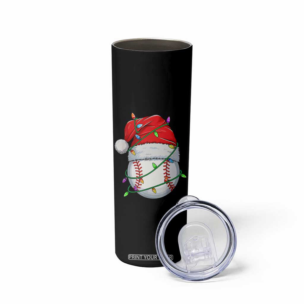 Christmas Baseball Skinny Tumbler Santa Hat Sports Men Boys Xmas Pajamas TS10 Print Your Wear