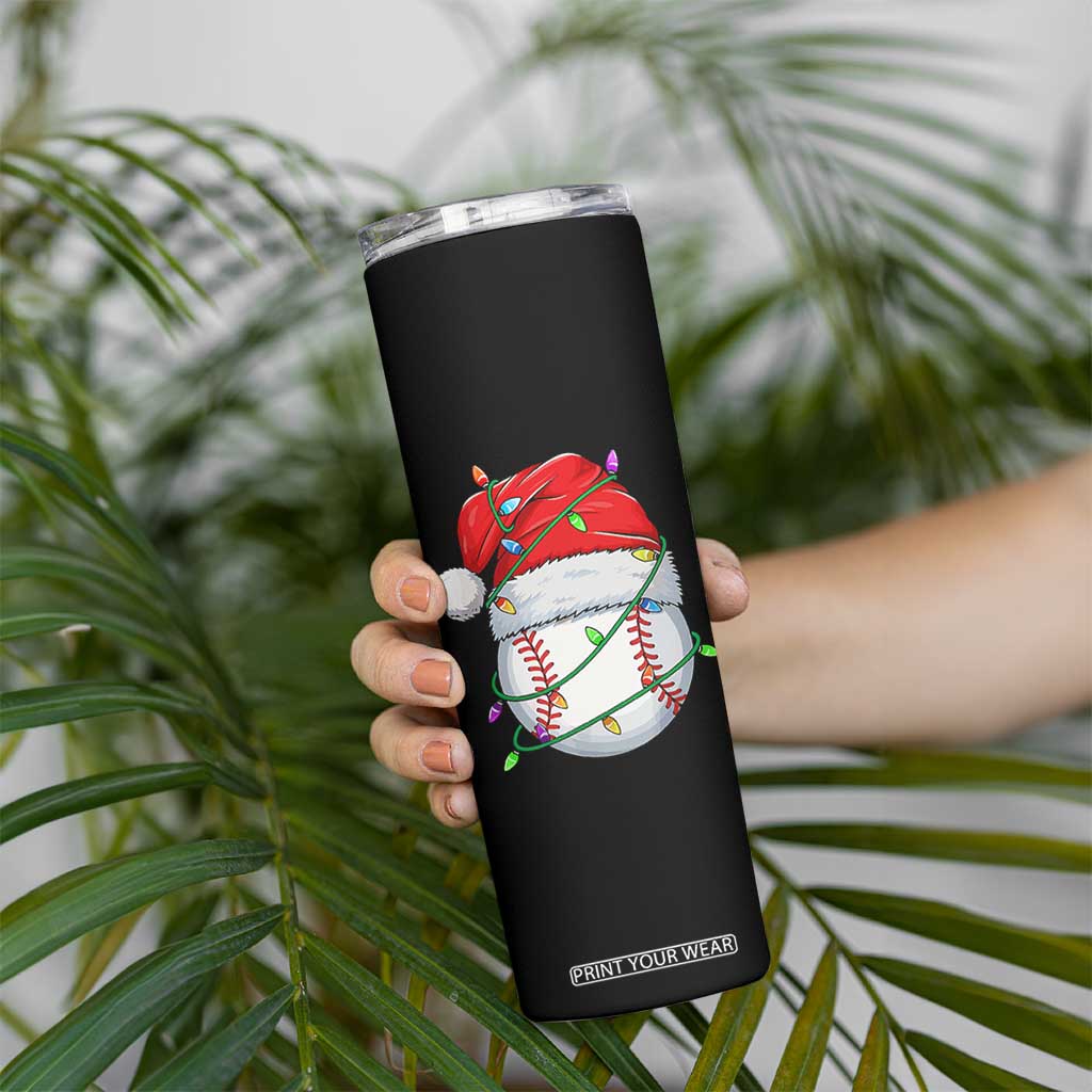 Christmas Baseball Skinny Tumbler Santa Hat Sports Men Boys Xmas Pajamas TS10 Print Your Wear