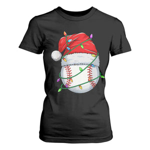 Christmas Baseball T Shirt For Women Santa Hat Sports Men Boys Xmas Pajamas TS10 Black Print Your Wear