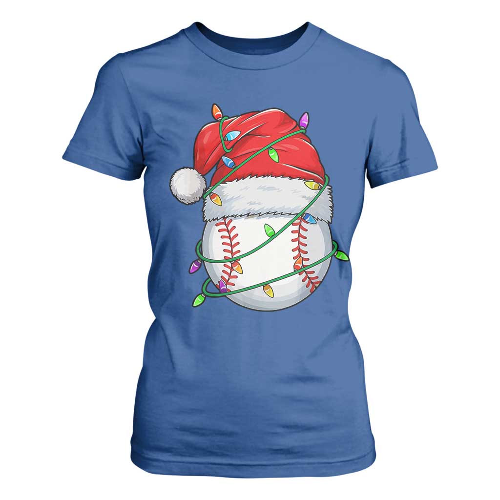 Christmas Baseball T Shirt For Women Santa Hat Sports Men Boys Xmas Pajamas TS10 Royal Blue Print Your Wear