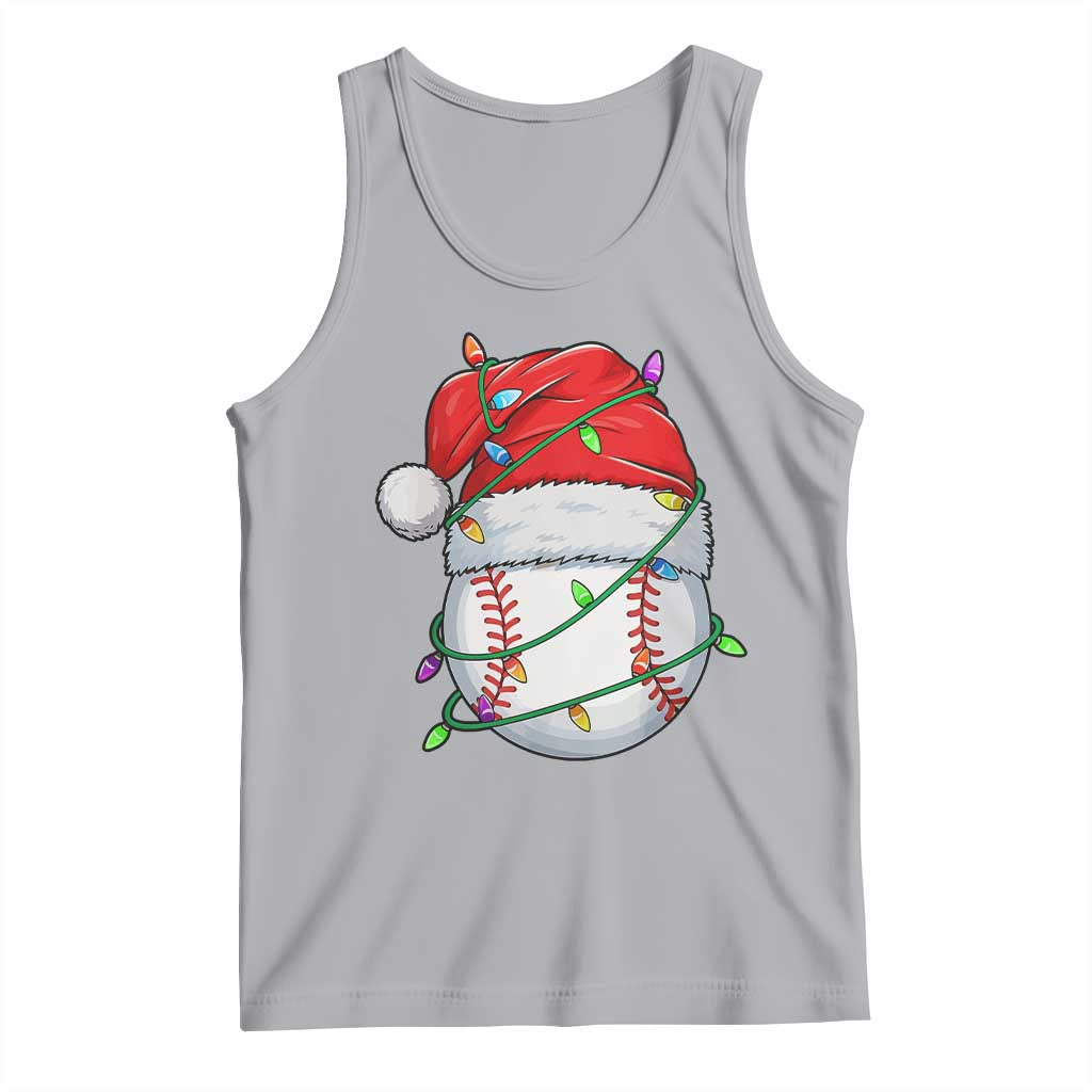 Christmas Baseball Tank Top Santa Hat Sports Men Boys Xmas Pajamas TS10 Athletic Heather Print Your Wear