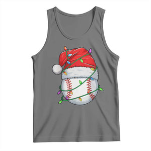 Christmas Baseball Tank Top Santa Hat Sports Men Boys Xmas Pajamas TS10 Black Heather Print Your Wear