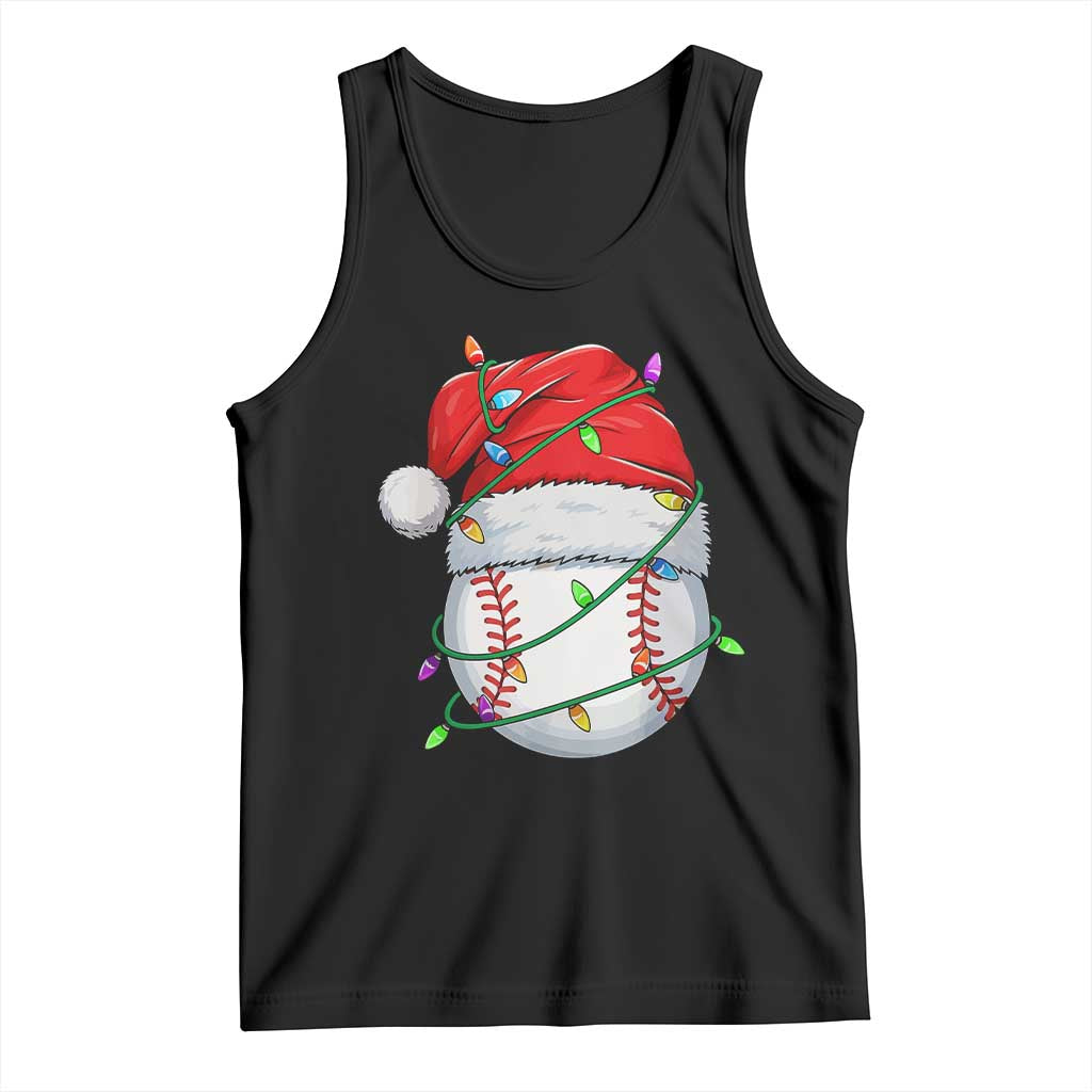 Christmas Baseball Tank Top Santa Hat Sports Men Boys Xmas Pajamas TS10 Black Print Your Wear