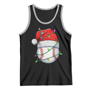 Christmas Baseball Tank Top Santa Hat Sports Men Boys Xmas Pajamas TS10 Black Athletic Heather Print Your Wear