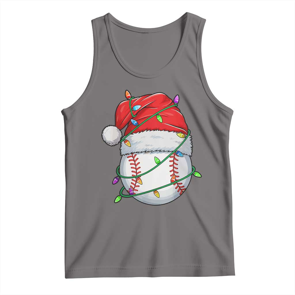 Christmas Baseball Tank Top Santa Hat Sports Men Boys Xmas Pajamas TS10 Deep Heather Print Your Wear